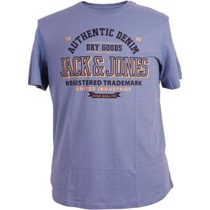 Jack & Jones Print-Shirt Rundhals T-Shirt in großen Größen von Jack&Jones, Grau-Blau