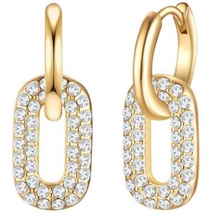 Lulu & Jane Paar Ohrhänger Metall, verziert mit Kristallen von Swarovski®