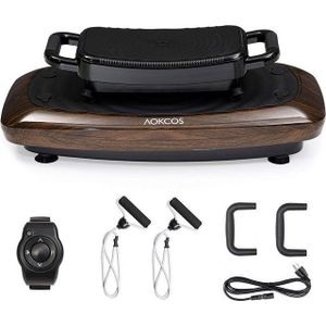 Daskoo Vibrationsplatte Vibrationsboard, ideales Trainingsgerät für Fettverbrennung, Vibration, 2-TIERS-DESIGN, mit 2 Liegestützgriffe und 2 Widerstandsbänder