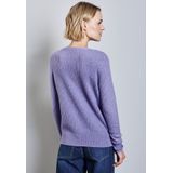 STREET ONE V-Ausschnitt-Pullover mit Rippstruktur