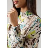 Aniston SELECTED Chiffonbluse mit Blätterdruck und Smokbündchen