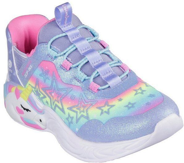 Skechers UNICORN DREAMS LIGHTS Slip-On Sneaker, Glitzer,-Blinkschuh zum Schlupfen, Größenschablone zum Download