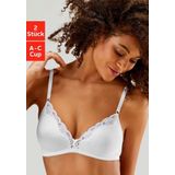 petite fleur Bralette-BH (Packung, 2 Stück) ohne Bügel aus Baumwolle mit Spitze