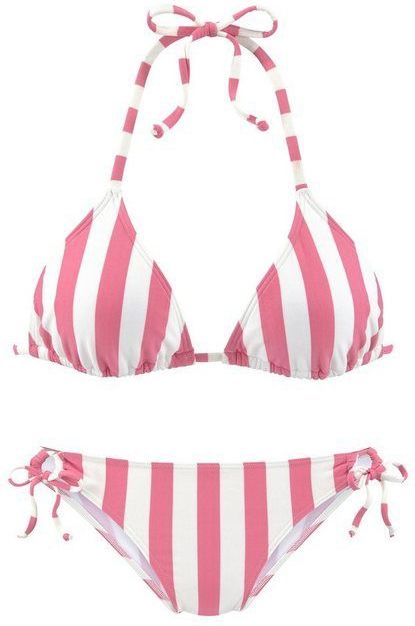 Venice Beach Triangel-Bikini mit gewebten Streifen