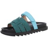Ital-Design Damen Mules Freizeit Pantolette (86192779) Flach Pantoletten in Blau