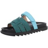 Ital-Design Damen Mules Freizeit Pantolette (86192779) Flach Pantoletten in Blau