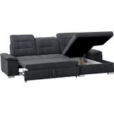 WERK2 Ecksofa Carmen, aktuelle Sitz- und Rückenheftung, Breite 261cm, L-Form, Sofa, Eckcouch mit Schlaffunktion, Bettkasten, Sitztiefenverstellung