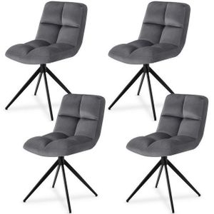 Juskys Esszimmerstuhl Dallas (4 St), 4er Set, Stoff weich & bequem, Stuhl gepolstert, modern im Esszimmer