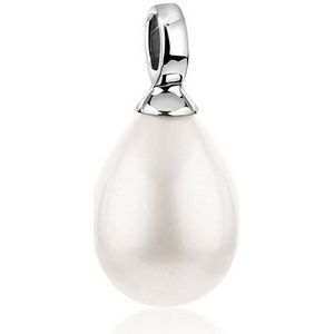 Nenalina Kettenanhänger Muschelkernperle Oval Klassisch Basic 925 Silber