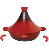 Cheffinger Kochtopf Aluguss Tajine Ø28cm Induktion Silikongriffe Gartopf Dampfgarer Bräte