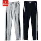 AUTHENTIC UNDERWEAR Leggings (2er-Pack) ideal für kalte Tage, mit sportlichen Streifen seitlich