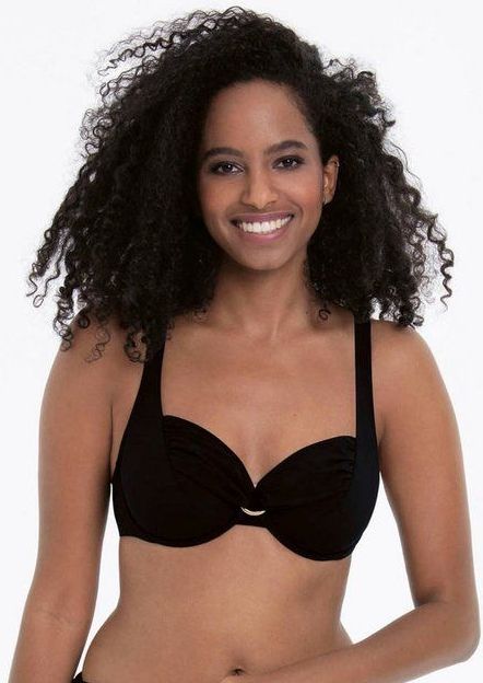 Rosa Faia Bügel-Bandeau-Bikini-Top Hermine, mit schöner Raffung und Zierring vorn