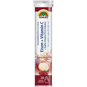 SUNLIFE SUNLIFE® Eisen + Vitamin C, Brausetabletten Kirsche, Vitalität & Immun 1 x täglich eine Brausetablette in einem Glas Wasser (250 ml) auflösen und trinken