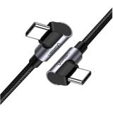 UGREEN Rechtwinkliges Kabel mit seitlichem Stecker USB Type C 1 m grau Smartphone-Kabel