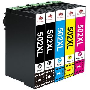 Toner Kingdom 4/5er Kompatibel Epson 502 Druckerpatronen Multipack Tintenpatrone (Epson 502xl Epson502xl WF-2860 WF-2865 WF-2880 WF-2885, für XP-5100 XP-5105 XP-5150 XP-5155)