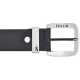 MUSTANG Ledergürtel Dornschließe aus geschwärztem Silber, mit Logo-Schriftzug, 3,5 cm