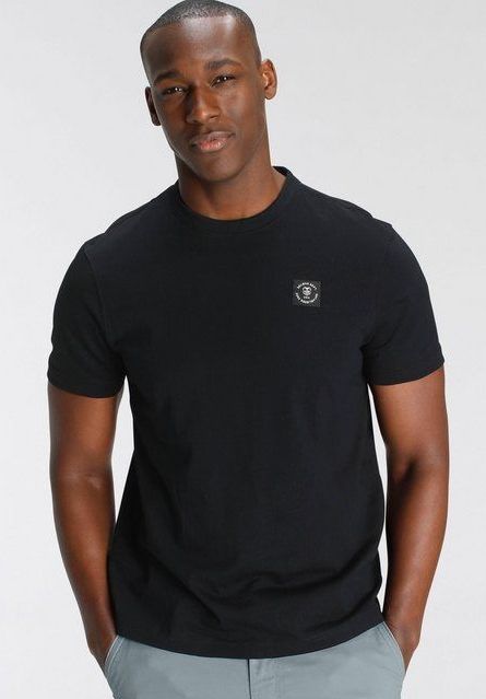 DELMAO Rundhalsshirt Kurzarm, Regular Fit, basic, aus 100% Baumwolle