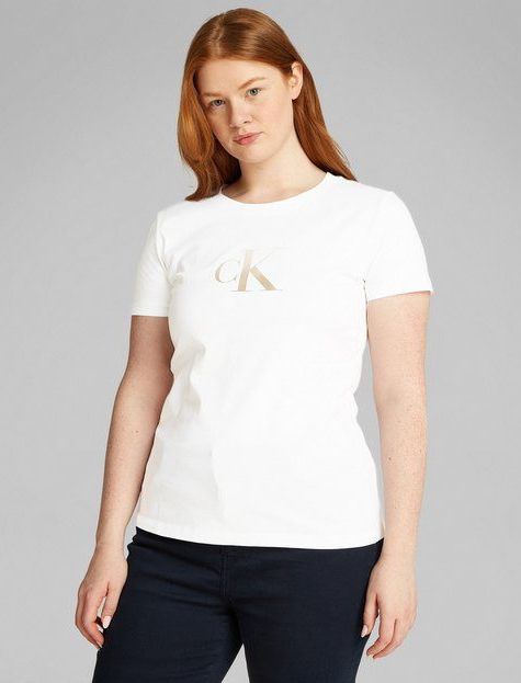 Calvin Klein Jeans Plus T-Shirt PLUS GRADIENT CK SLIM TEE in großen Größen, Druck mit Farbverlauf