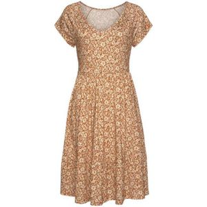 Buffalo Jerseykleid mit Blümchenprint und V-Ausschnitt, Sommerkleid, Strandkleid