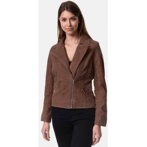 Tazzio Lederjacke F500 Damen Leder Jacke im Biker Look mit Zipper-Details & Reverskragen