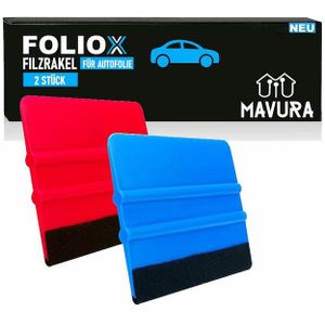 MAVURA Glasschaber FOLIOX Folienrakel Auto Glas Folien Rakel Werkzeug Filzkante Filzrakel Schaber Folier Rakel Rakelfilz Verkleberakel [2er]