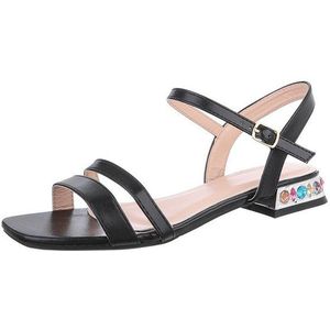 Ital-Design Damen Elegant Riemchensandalette (86527203) Blockabsatz Riemchensandalen in Schwarz