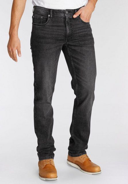 AJC Straight-Jeans gerade geschnitten, Used-Look-Waschung, niedrige Leibhöhe