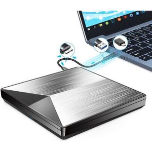 DOPWii Externe CD DVD Laufwerk,USB 3.0,Typ-C,SD/TF Kartenleser,USB Anschlüsse DVD-Brenner (DVD 8x/CD 24x, 5,9x5,9x0,6 Zoll, Type-C Externes CD/DVD Laufwerk für Desktop & Laptop)