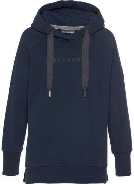 Elbsand Kapuzensweatshirt Svana mit Logoprint, bequemer Hoodie, seitliche Schlitze
