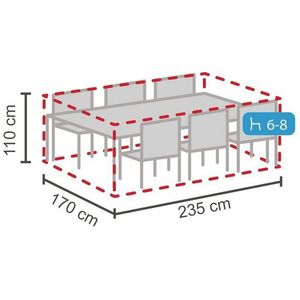 LC Garden Gartenmöbel-Schutzhülle Schutzhülle für Dining Sets M grau 235x170x110cm