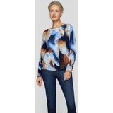 Rabe Strickpullover Rabe Damen-Pullover mit abstraktem Muster und Strass-Details
