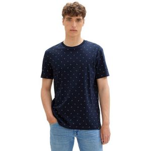 TOM TAILOR Denim Rundhalsshirt mit Minimal-Print