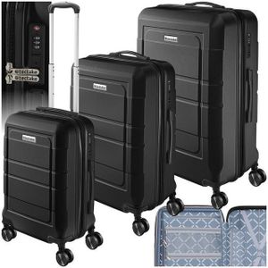 tectake Trolley Reisekofferset, 4 Rollen, 3-teilig aus robustem ABS-Kunststoff