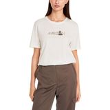Marc Cain T-Shirt "Happy Classics" Premium Damenmode T-Shirt mit Leo-Motiv "Rethink Together"