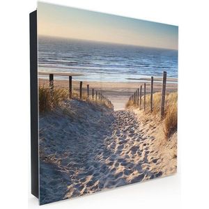 Primedeco Schlüsselkasten Magnetpinnwand und Memoboard mit Glasfront Motiv Nordseestrand (1 St)
