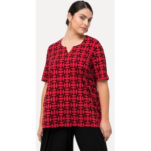 Ulla Popken T-Shirt T-Shirt grafischer Druck Tunika-Ausschnitt Halbarm
