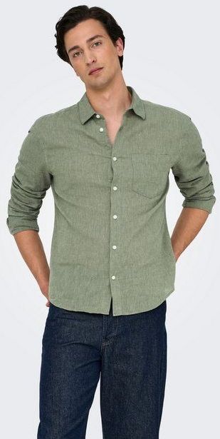 ONLY & SONS Langarmhemd ONSCAIDEN LIFE REG LS 1 PKT SHIRT NOOS