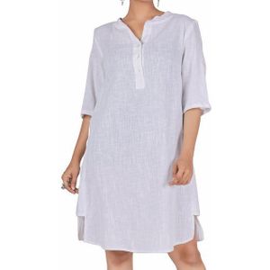 Guru-Shop Longbluse Lange Baumwoll Blusentunika, Hemd-Tunika - weiß alternative Bekleidung
