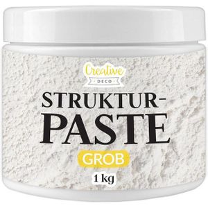Creative Deco Malpaste Strukturpaste 1 kg Weiße Spachtelmasse für Acrylmalerei Modellierpaste