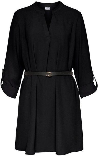 LASCANA Longbluse (mit Gürtel in Lederoptik) aus gekreppter Ware, lockeres Blusenkleid, elegant-chic