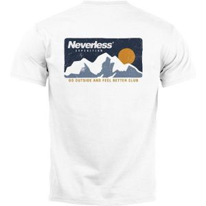Neverless Print-Shirt Herren T-Shirt Backprint Berge Wandern Berg-Grafik Vintage Retro mit Print