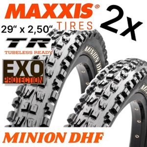 Maxxis Fahrradreifen 2 x Maxxis Minion DHF 29 x 2,5'' WT MTB Fahrrad Reifen DH Exo TLR