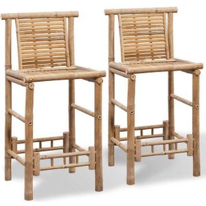 vidaXL Barhocker Barhocker 2 Stk. Bambus (2 St)
