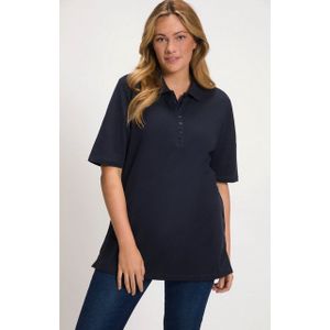 Ulla Popken T-Shirt Poloshirt Piqué Polokragen Samt-Knopfleiste
