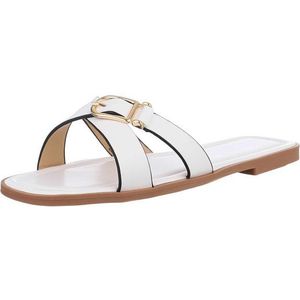 Ital-Design Elegante Komfort-Sandalen für jeden Anlass Pantolette (89322917) Blockabsatz Pantoletten in Weiß