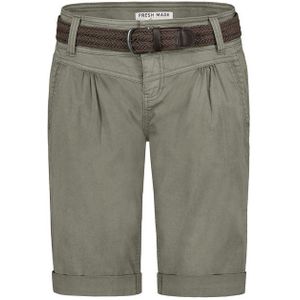 Fresh Made Bermudas Sommerliche Bermuda Shorts mit geflochtenem Gürtel Bermuda Shorts