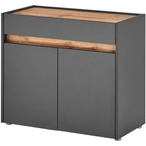 INOSIGN Kommode GIRON/ CiTY, Schrank in Wotan Eiche, Sideboard im modernen Design, in zwei Farben erhältlich, 2 Türen, 1 Schubkasten, 80 cm breit