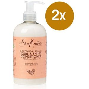 Shea Moisture Haarspülung Curl & Shine Conditioner Coconut & Hibiscus 379ml, für lockiges Haar, 2-tlg., Sulfatfrei, Farbfrei