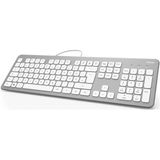 Hama Hama KC-700 USB Tastatur Deutsch, QWERTZ Silber, Weiß Tastatur