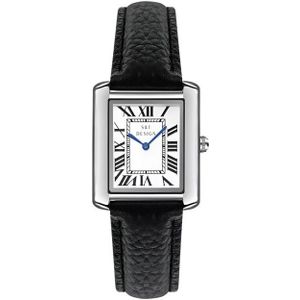 S&T Design Quarzuhr Vintage Paar Uhren Armbanduhr Damen Herren Rechteckige Uhr, (inkl. Geschenkbox, HOMME / FEMME), Elegant Römische Zahlen Minimalistisch